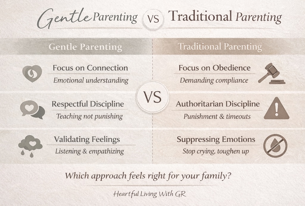 Gentle Parenting vs Traditional Parenting: Finding a Heartful Way That Truly Works